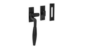 De Oude Deurklink Klassiek Raamsluiting, verstevigd, mat zwart, links De Oude Deurklink Klassiek Raamsluiting, verstevigd, mat zwart, links