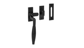 De Oude Deurklink Raamsluiting Deco, verstevigd, mat zwart, links De Oude Deurklink Raamsluiting Deco, verstevigd, mat zwart, links