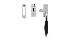 De Oude Deurklink Raamsluiting Deco, verstevigd, glanzend nikkel, rechts De Oude Deurklink Raamsluiting Deco, verstevigd, glanzend nikkel, rechts