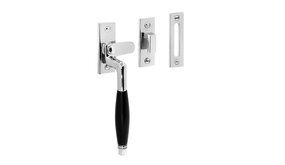 De Oude Deurklink Raamsluiting Deco, verstevigd, glanzend nikkel, links De Oude Deurklink Raamsluiting Deco, verstevigd, glanzend nikkel, links