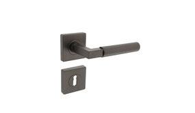 Intersteel Intersteel Deurklink Bau-Stil vierkant sleutelrozet antracietgrijs