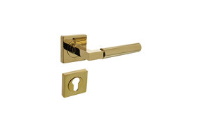 Intersteel Intersteel Deurklink Bau-Stil vierkant profielcilinderrozet PVD messing Intersteel Intersteel Deurklink Bau-Stil vierkant profielcilinderrozet PVD messing