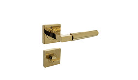 Intersteel Intersteel Deurklink Bau-Stil vierkant met WC slot PVD messing Intersteel Intersteel Deurklink Bau-Stil vierkant met WC slot PVD messing