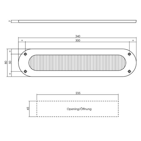 Intersteel Tochtwering ovaal geborsteld rvs Intersteel Tochtwering ovaal geborsteld rvs