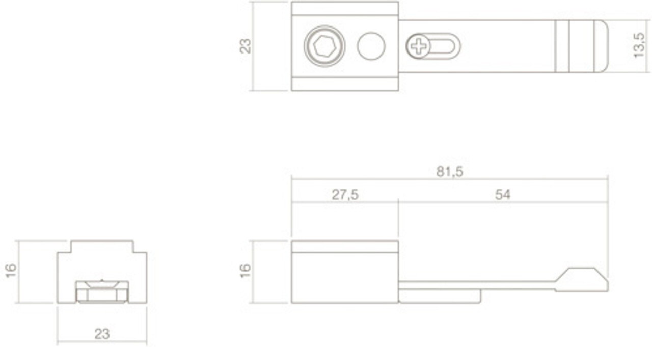 Intersteel Vastzetinrichting tbv glijarm deurdranger Intersteel Vastzetinrichting tbv glijarm deurdranger
