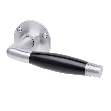 De Oude Deurklink Geveerde deurklinken deco met ronde rozetten in mat nikkel De Oude Deurklink Geveerde deurklinken deco met ronde rozetten in mat nikkel