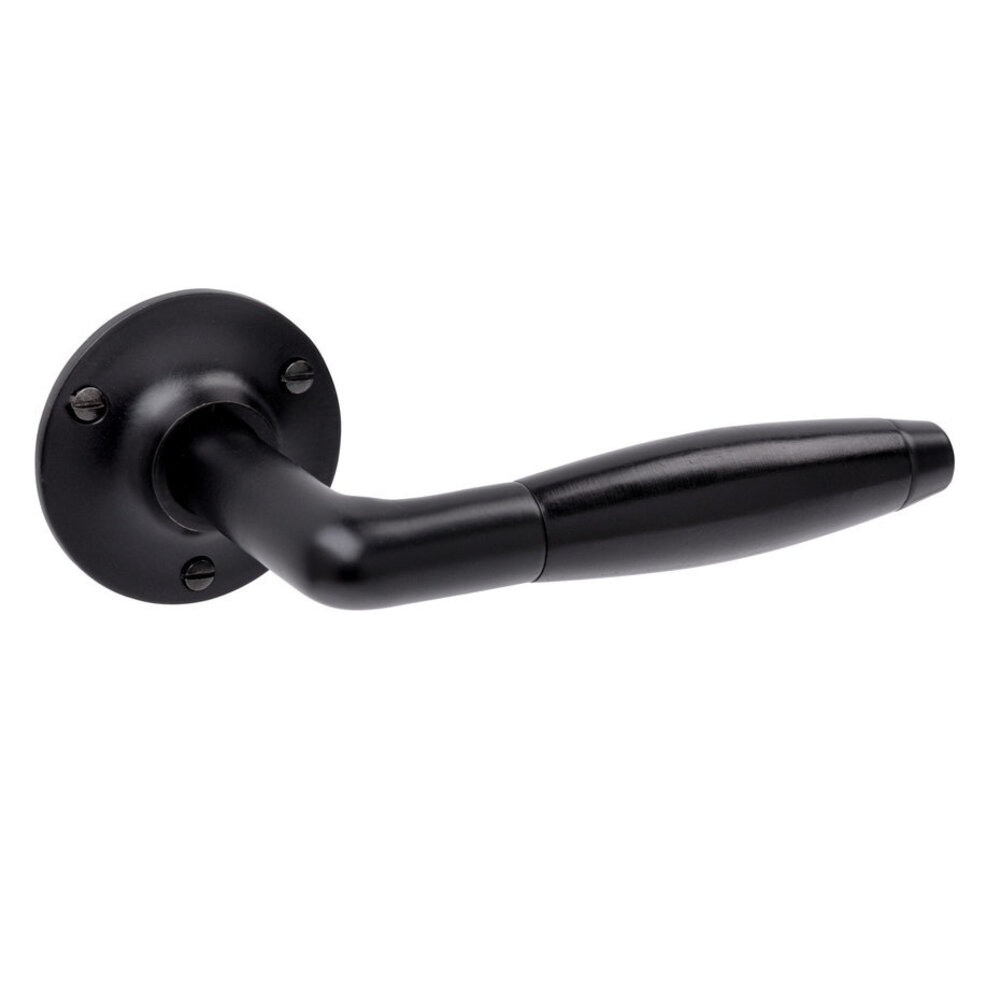 De Oude Deurklink Geveerde deurklinken klassiek mat zwart ronde rozetten De Oude Deurklink Geveerde deurklinken klassiek mat zwart ronde rozetten