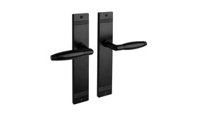 De Oude Deurklink Deurklink Retro geveerd mat zwart op schild