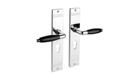 De Oude Deurklink Deurklink Retro geveerd op schild cilindergat 55mm glanzend nikkel De Oude Deurklink Deurklink Retro geveerd op schild cilindergat 55mm glanzend nikkel