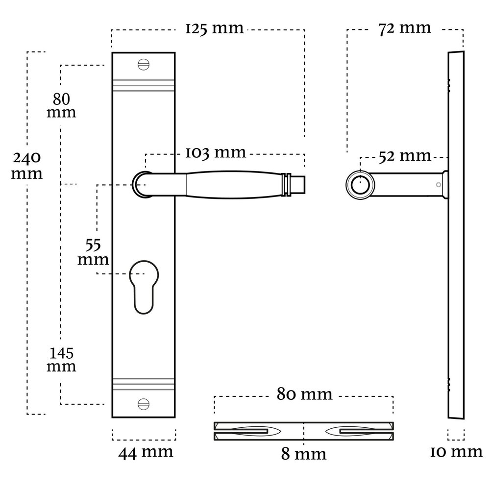 De Oude Deurklink Klassiek geveerde deurklink op schild cilindergat 55mm glanzend nikkel De Oude Deurklink Klassiek geveerde deurklink op schild cilindergat 55mm glanzend nikkel