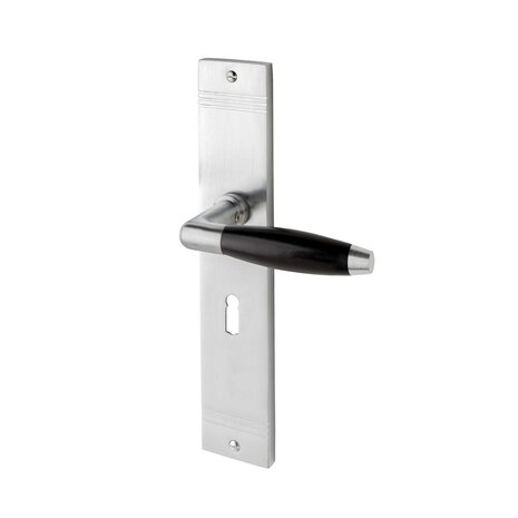 De Oude Deurklink Geveerde klassieke deurklink op schild mat nikkel met sleutelgat 55mm De Oude Deurklink Geveerde klassieke deurklink op schild mat nikkel met sleutelgat 55mm