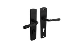 Intersteel Achterdeurbeslag Emily profielcilindergat 72mm met kerntrekbeveiliging zwart Intersteel Achterdeurbeslag Emily profielcilindergat 72mm met kerntrekbeveiliging zwart