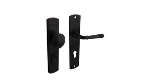 Intersteel Voordeurbeslag Emily profielcilindergat 72mm met kerntrekbeveiliging mat zwart Intersteel Voordeurbeslag Emily profielcilindergat 72mm met kerntrekbeveiliging mat zwart