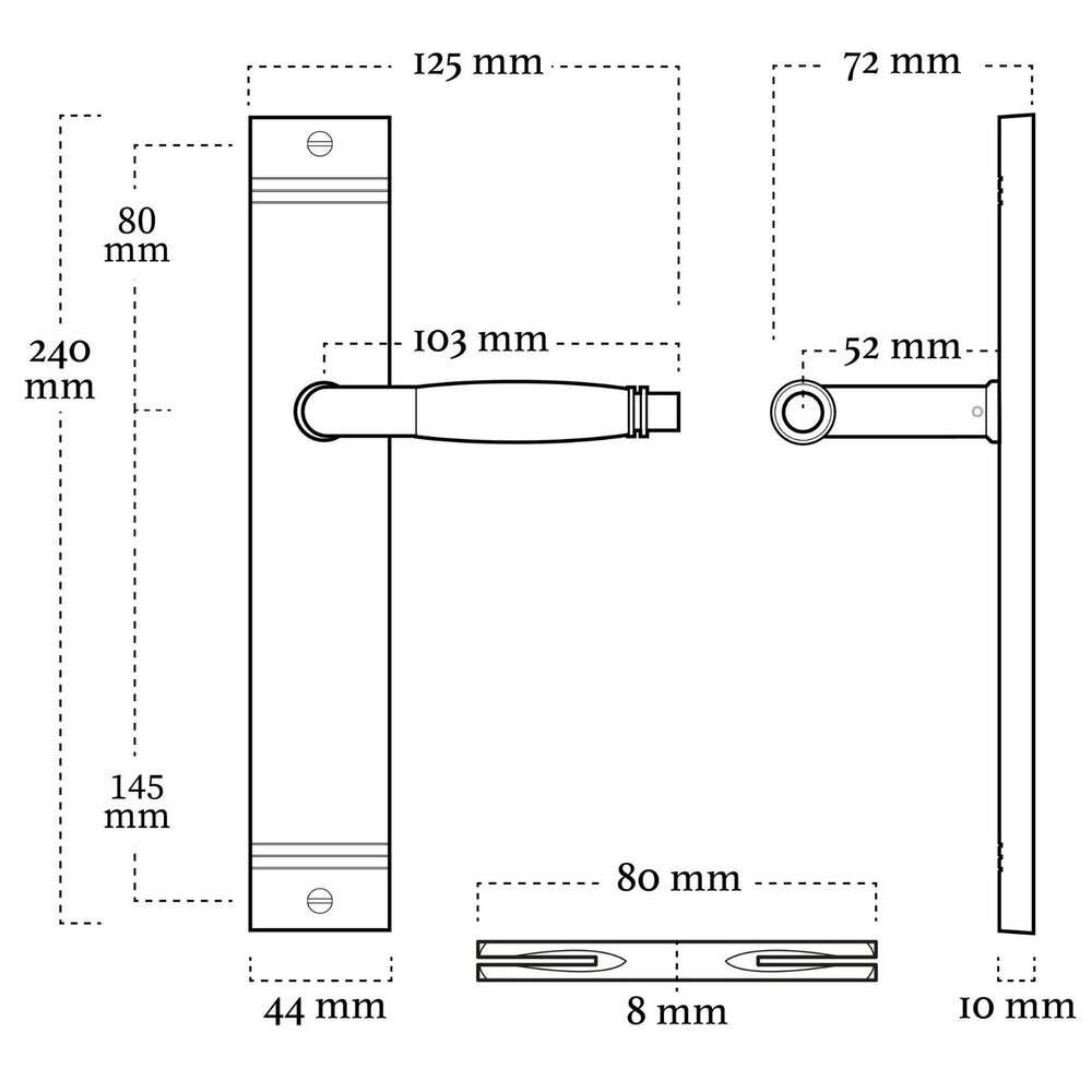De Oude Deurklink Geveerde klassieke deurklink mat nikkel op schild De Oude Deurklink Geveerde klassieke deurklink mat nikkel op schild