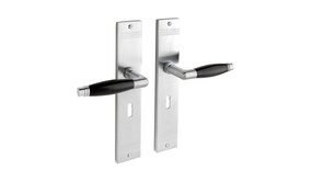 De Oude Deurklink Deurklink Retro geveerd op schild mat nikkel met sleutelgat 55mm De Oude Deurklink Deurklink Retro geveerd op schild mat nikkel met sleutelgat 55mm