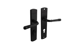 Intersteel Achterdeurbeslag Emily profielcilindergat 72mm met kerntrekbeveiliging zwart Intersteel Achterdeurbeslag Emily profielcilindergat 72mm met kerntrekbeveiliging zwart