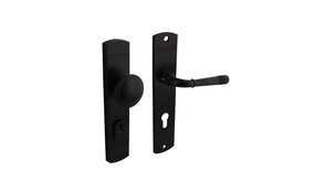 Intersteel Voordeurbeslag Emily profielcilindergat 72mm met kerntrekbeveiliging mat zwart Intersteel Voordeurbeslag Emily profielcilindergat 72mm met kerntrekbeveiliging mat zwart