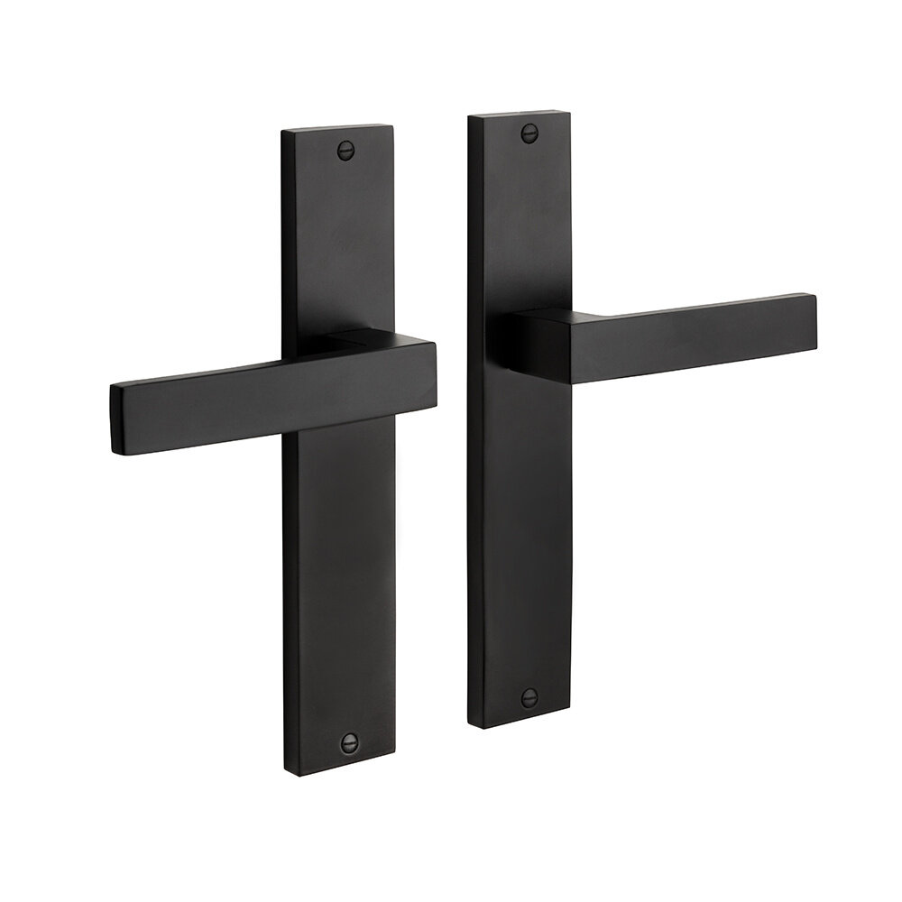 Mooi Deurbeslag Geveerde Deurklink Lusso met schild mat zwart Mooi Deurbeslag Geveerde Deurklink Lusso met schild mat zwart