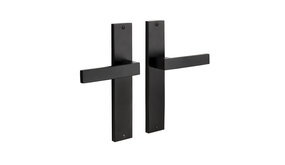 Mooi Deurbeslag Deurklink Lusso geveerd met schild mat zwart Mooi Deurbeslag Deurklink Lusso geveerd met schild mat zwart