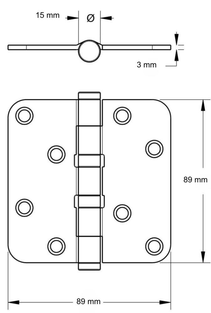 Dulimex Kogellagerscharnier ronde hoeken RVS geborsteld tot 80 kilo Dulimex Kogellagerscharnier ronde hoeken RVS geborsteld tot 80 kilo