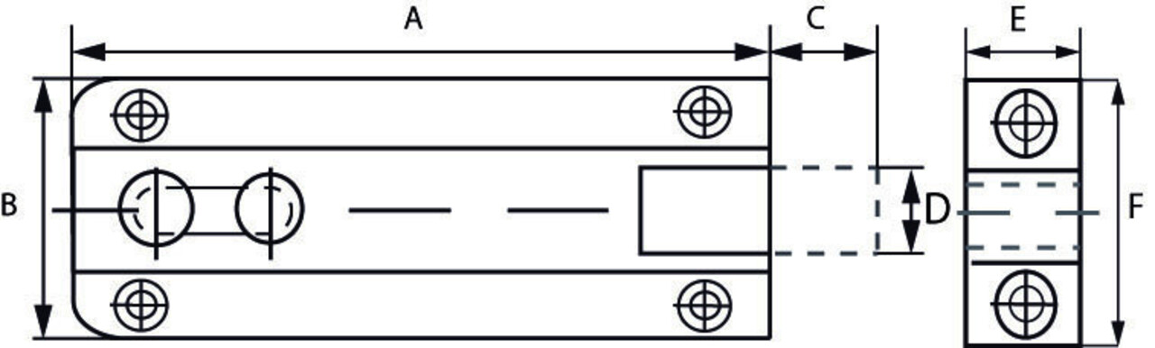 Dulimex Profielschuif vlak 35x100 messing