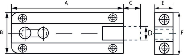 Dulimex Profielschuif vlak 35x100 messing