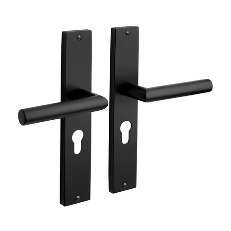 Mooi Deurbeslag Geveerde deurklink Ferro met profielcilinder gat