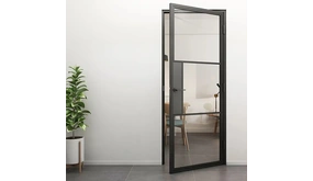 Loftdeur Stalen scharnierdeur helder glas met deurklink (inclusief stalen kozijn) Loftdeur Stalen scharnierdeur helder glas met deurklink (inclusief stalen kozijn)