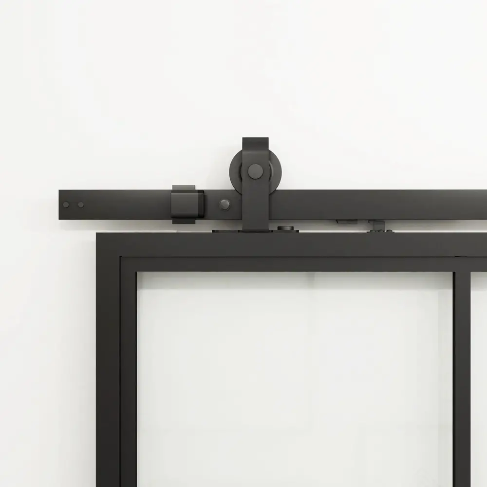 Loftdeur Stalen schuifdeur 4-vaks met helder glas Loftdeur Stalen schuifdeur 4-vaks met helder glas