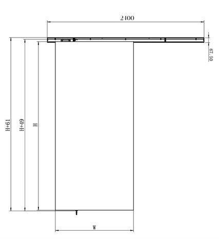 Loftdeur Schuifdeursysteem Modern wit 200/240 cm plafondmontage Loftdeur Schuifdeursysteem Modern wit 200/240 cm plafondmontage