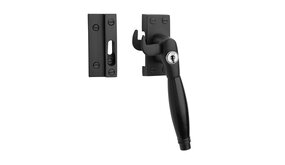 De Oude Deurklink Klassieke raamsluiting zwart met slot en ventilatiestand rechts De Oude Deurklink Klassieke raamsluiting zwart met slot en ventilatiestand rechts