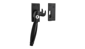 De Oude Deurklink Klassieke raamsluiting zwart met slot en ventilatiestand links De Oude Deurklink Klassieke raamsluiting zwart met slot en ventilatiestand links