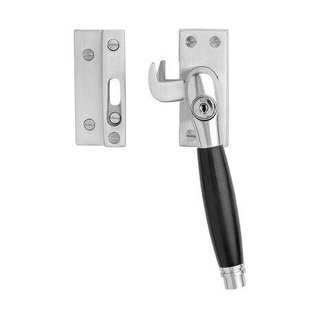 De Oude Deurklink Klassieke raamsluiting mat nikkel met slot en ventilatiestand rechts De Oude Deurklink Klassieke raamsluiting mat nikkel met slot en ventilatiestand rechts