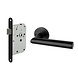Mooi Deurbeslag Deurbeslag set loopslot en deurklink Modern geveerd zwart Mooi Deurbeslag Deurbeslag set loopslot en deurklink Modern geveerd zwart