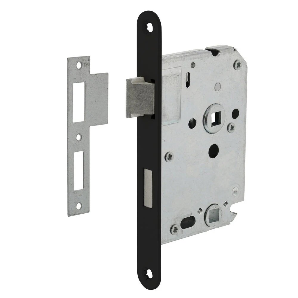 Mooi Deurbeslag Deurbeslag set met WC-slot en deurklink Modern geveerd zwart Mooi Deurbeslag Deurbeslag set met WC-slot en deurklink Modern geveerd zwart