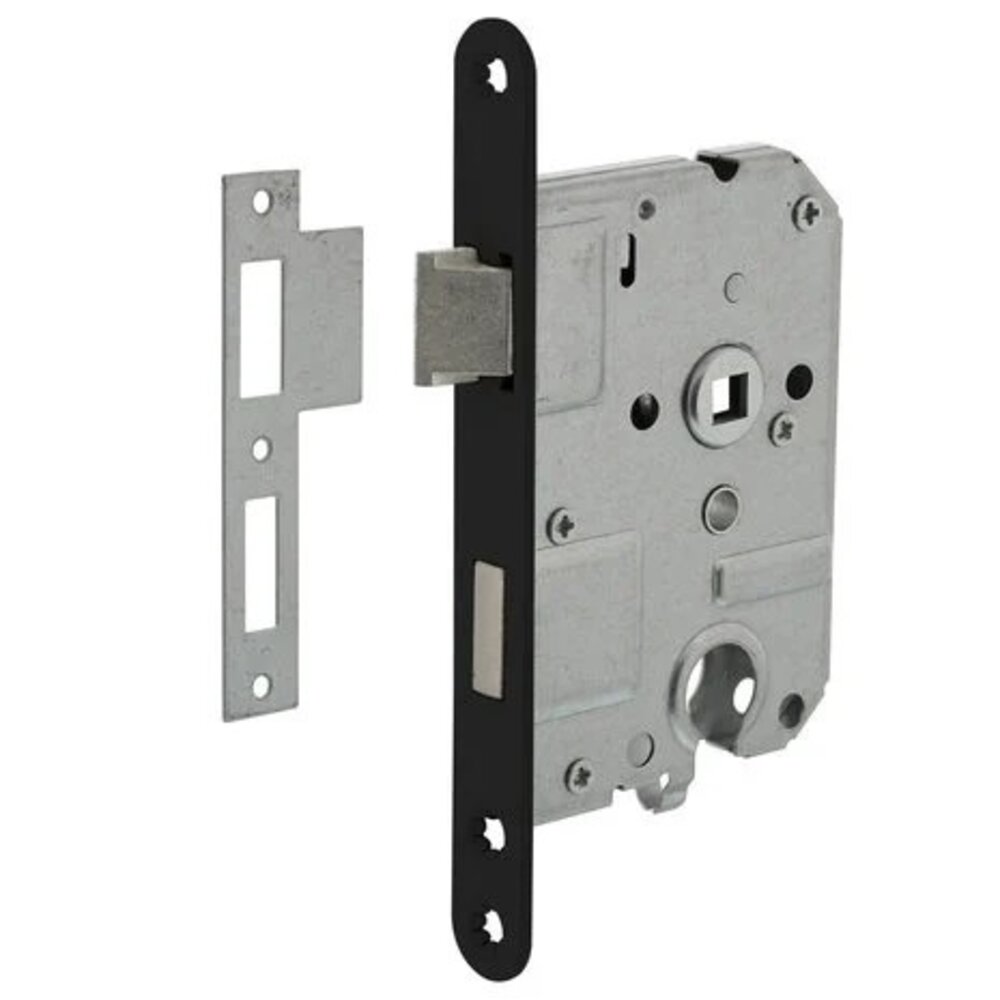 Mooi Deurbeslag Deurbeslag set met slot, cilinderrozet en deurklink Modern geveerd zwart Mooi Deurbeslag Deurbeslag set met slot, cilinderrozet en deurklink Modern geveerd zwart