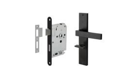 Mooi Deurbeslag Deurbeslag set Lusso met toilet-/badkamer sluiting Mooi Deurbeslag Deurbeslag set Lusso met toilet-/badkamer sluiting