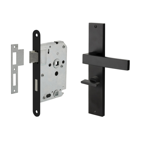 Mooi Deurbeslag Deurbeslag set Lusso met toilet-/badkamer sluiting Mooi Deurbeslag Deurbeslag set Lusso met toilet-/badkamer sluiting