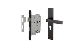 Mooi Deurbeslag Deurbeslag set Lusso met cilindergat en cilinder dag-en nacht slot Mooi Deurbeslag Deurbeslag set Lusso met cilindergat en cilinder dag-en nacht slot