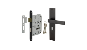 Mooi Deurbeslag Deurbeslag set Lusso met sleutelgat en slot Mooi Deurbeslag Deurbeslag set Lusso met sleutelgat en slot