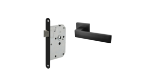Mooi Deurbeslag Deurbeslag set loopslot en deurklink Nova21 geveerd zwart Mooi Deurbeslag Deurbeslag set loopslot en deurklink Nova21 geveerd zwart