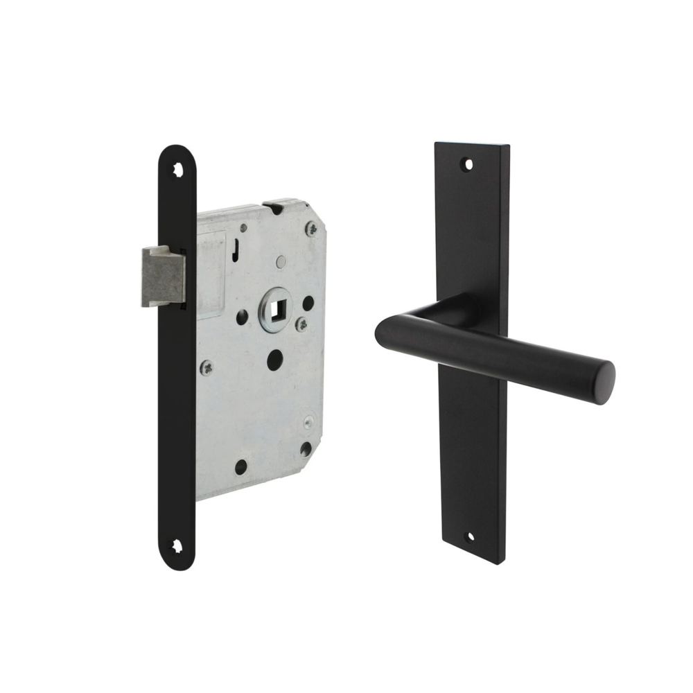 Mooi Deurbeslag Deurbeslag set Ferro met loopslot Mooi Deurbeslag Deurbeslag set Ferro met loopslot