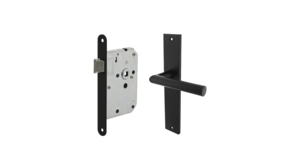 Mooi Deurbeslag Deurbeslag set Ferro met loopslot Mooi Deurbeslag Deurbeslag set Ferro met loopslot