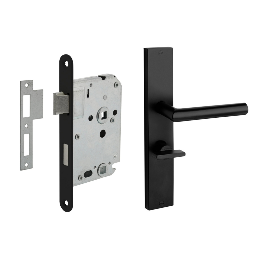 Mooi Deurbeslag Deurbeslag set Ferro met toilet-/badkamer sluiting Mooi Deurbeslag Deurbeslag set Ferro met toilet-/badkamer sluiting
