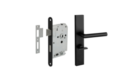 Mooi Deurbeslag Deurbeslag set Ferro met toilet-/badkamer sluiting Mooi Deurbeslag Deurbeslag set Ferro met toilet-/badkamer sluiting