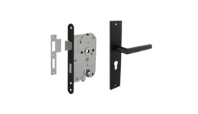Mooi Deurbeslag Deurbeslag set Ferro met cilindergat en slot Mooi Deurbeslag Deurbeslag set Ferro met cilindergat en slot
