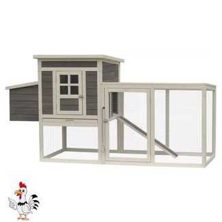 Flamingo Kippenhok met ren - 194,5 x 75,5 x 104 cm