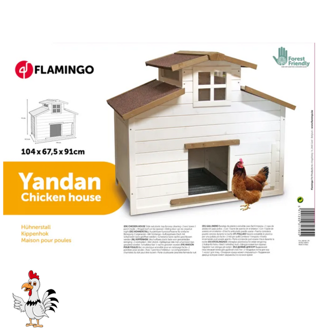 Kippenhok - Handig verblijf voor kippen - 104 x 67,5 x 91 cm - Wit