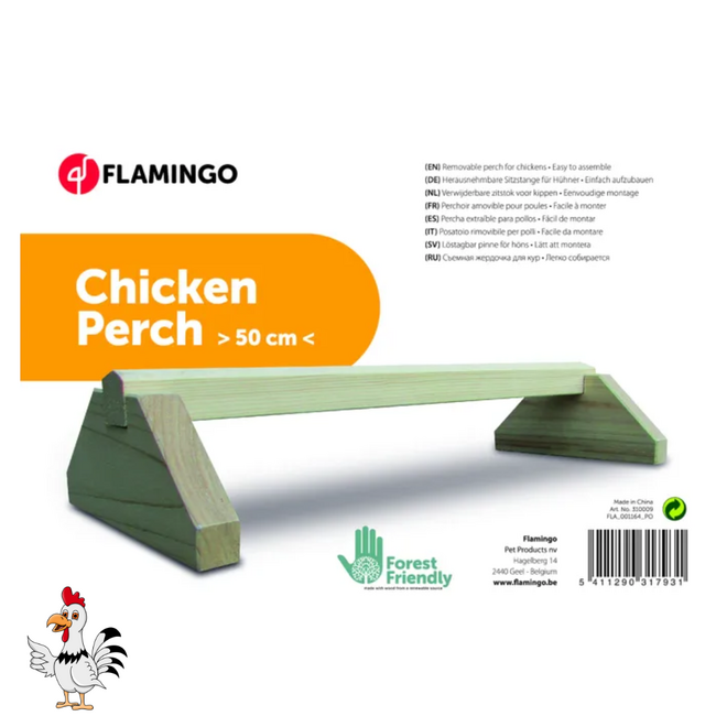 Kippenzitstok - Handige zitstok voor kippen - 50 x 20 x 10 cm - Hout