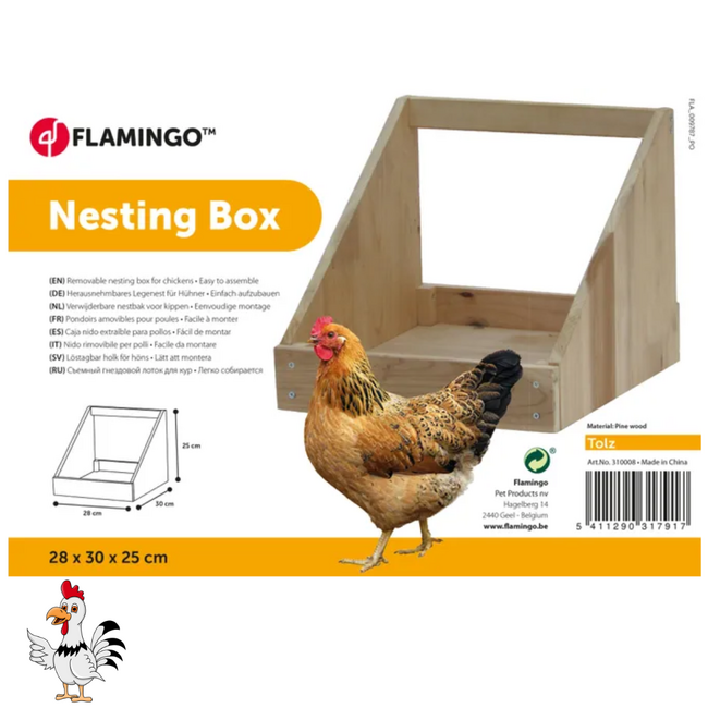 Kippenlegbak - Comfortabele legplek voor kippen - 28 x 30 x 25 cm